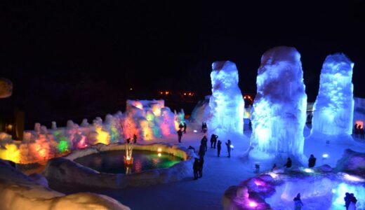 千歳市の支笏湖温泉で「氷濤まつり」　「氷の美術館」をテーマに氷像を展示