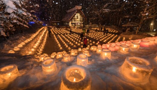 札幌定山渓神社で「雪灯路」　スノーキャンドルに加えて新エリア「祈りの森」も登場